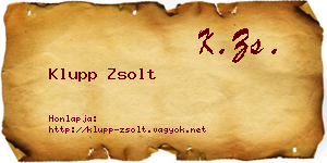 Klupp Zsolt névjegykártya